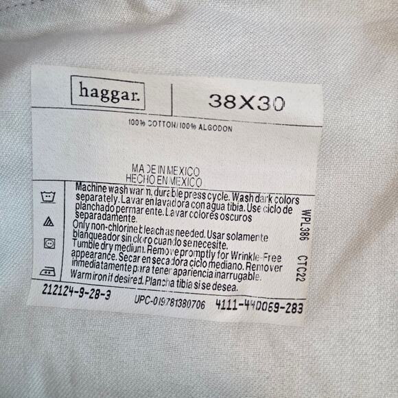 Vintage Haggar Generations Pleated 100% Cotton Slacks Men’s 38x30 Gray Mexico - Picture 3 of 12